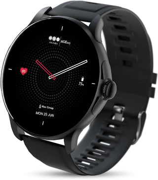AGEasy x Boat Protec Neo Smartwatch 1.43” Display SOS Button, Health Monitoring Smartwatch (Black Strap, Free Size)