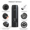 Electric Salt and Pepper Grinder Set Rechargeable Electric Dried Spice Mills Adjustable Coarseness Automatic Grinder, One Handed Operation with Type