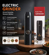 Electric Salt and Pepper Grinder Set Rechargeable Electric Dried Spice Mills Adjustable Coarseness Automatic Grinder, One Handed Operation with Type