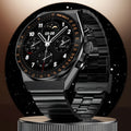 Fire-Boltt Spacewatch 36.3mm (1.43 inch) AMOLED Display, Luxury Stainless Steel, BT Calling Smartwatch (Black Strap, Free Size)