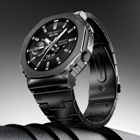 Fire-Boltt Obsidian 33.5mm (1.3 inch) AMOLED, Bluetooth Calling, Stainless Steel Design Smartwatch (Black Strap, Free Size)